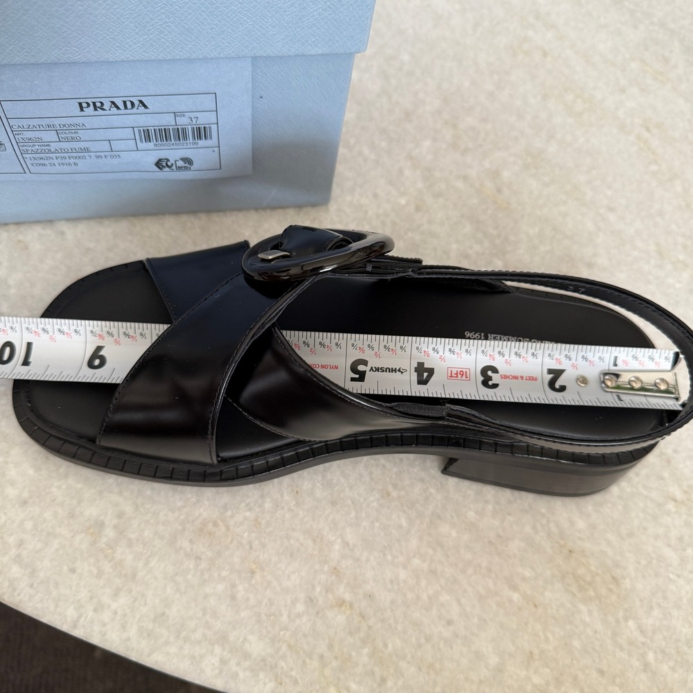 Prada 1X962N Women's Leather slingback sandals shoes, size 37 (US 7) - Picture 15 of 15